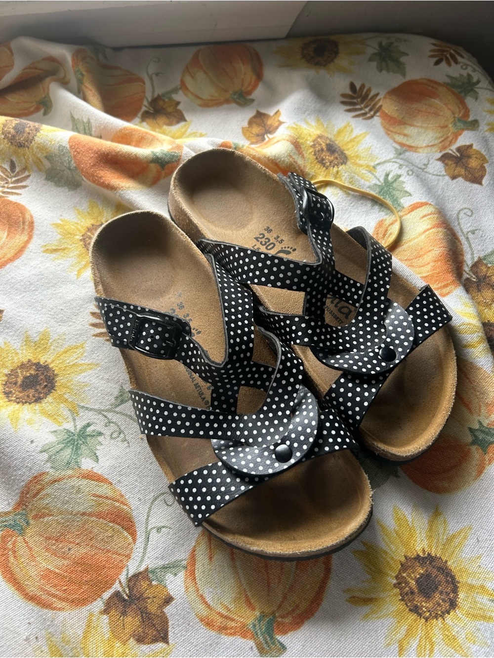 Birkenstock sandals black and white size 36